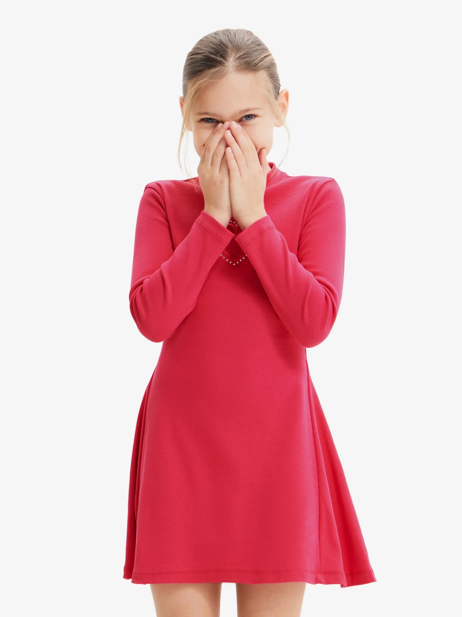 Desigual Robes Robe Enfants Rouge Vif 5 Desigual Robes Robe Enfants Rouge Vif – Image 3