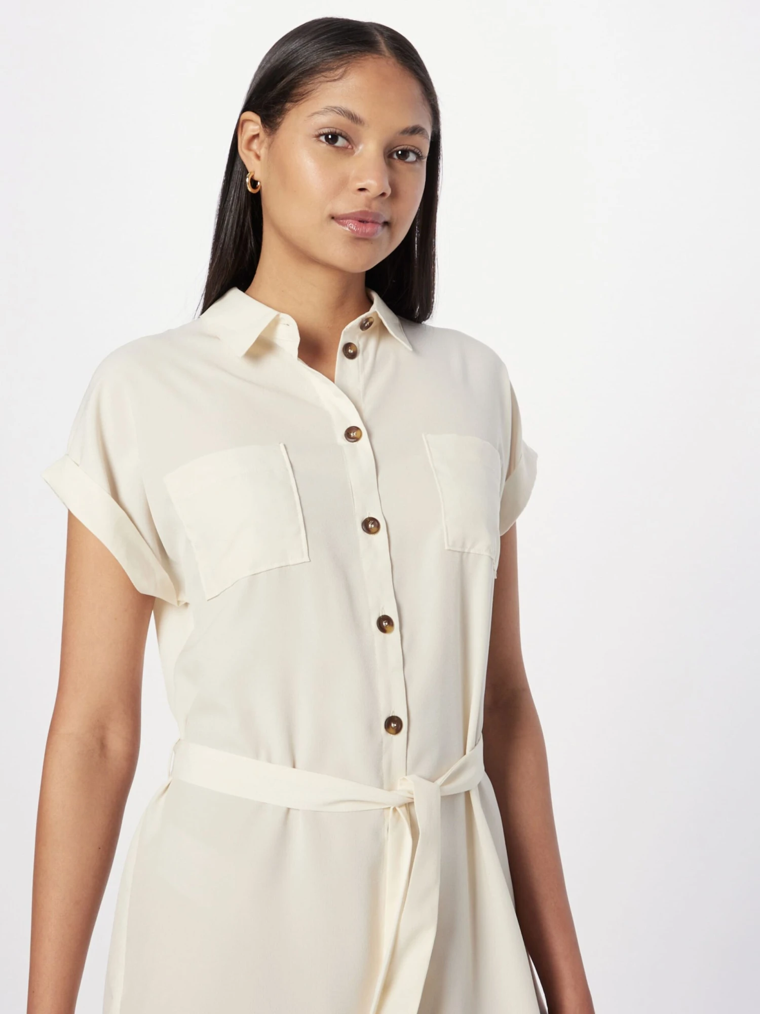 ONLY Robes Fluides Robe-chemise HANNOVER Femme Beige 4 ONLY Robes Fluides Robe-chemise HANNOVER Femme Beige – Image 2