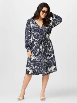 Vero Moda Curve Robes Fluides Robe-chemise Abbi Femme Bleu Nuit -Joli Mode Soldes Magasin a19ac10e1fe3b5a6716574b6e2520afe