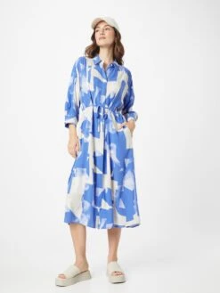 Soft Rebels Robes Fluides Robe-chemise Phoebe Femme Bleu Fumé -Joli Mode Soldes Magasin a62464b595e44be68413548d9ab9cd03