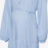 Mamalicious Robes Fluides Robe-chemise MERCY LIA Femme Bleu Clair -Joli Mode Soldes Magasin ad1dae511c345195c4b187c48e7654a3