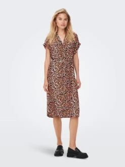 ONLY Robes Fluides Robe-chemise Femme Orange / Noir -Joli Mode Soldes Magasin b14ba591caed9cf8be3f4a6900ee235c