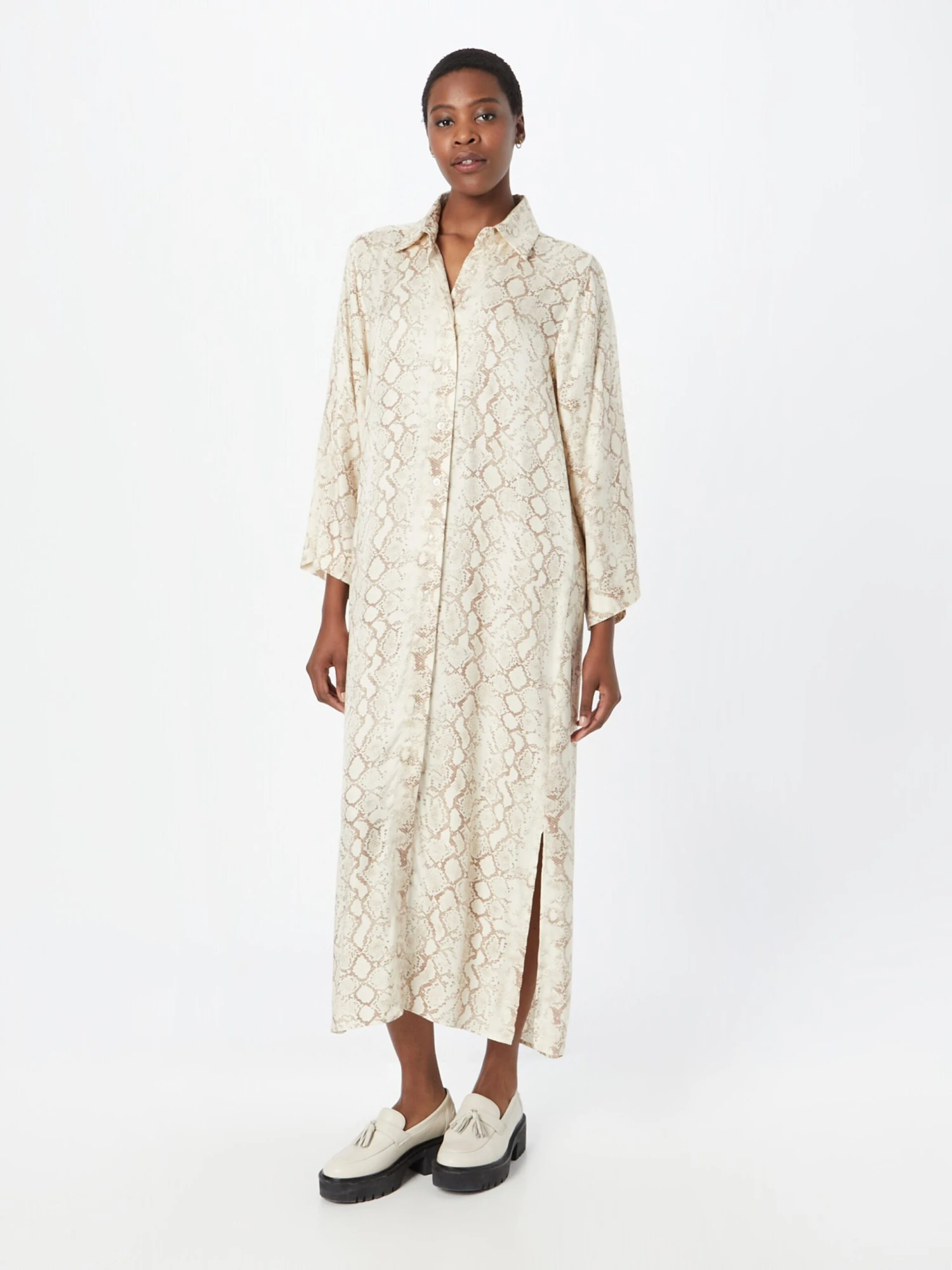 InWear Robes Fluides Robe-chemise Dwyn Femme Beige / Beige Foncé 5 InWear Robes Fluides Robe-chemise Dwyn Femme Beige / Beige Foncé – Image 3