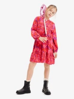 Desigual Robes Robe Enfants Rose / Rouge -Joli Mode Soldes Magasin b664298a91aae4db4fcd17e333297878