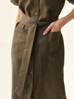 Robes Fluides Robe-chemise Wankarmi Femme Kaki -Joli Mode Soldes Magasin b682c777865ddc190d297cc7876e4c8a