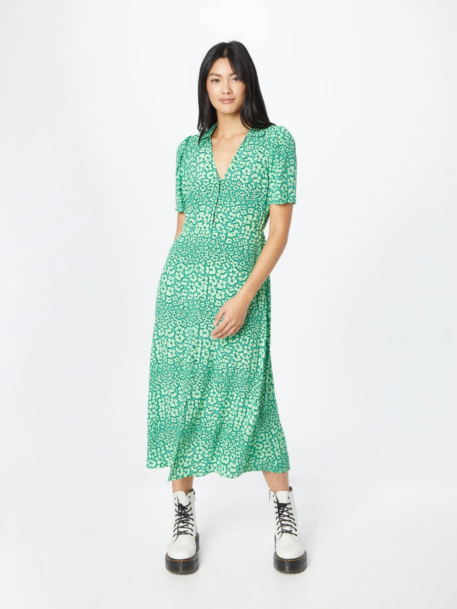 Whistles Robes Fluides Robe-chemise ROWAN Femme Jade / Vert Pastel 5 Whistles Robes Fluides Robe-chemise ROWAN Femme Jade / Vert Pastel – Image 3