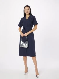 DEDICATED Robes Fluides Robe-chemise Orrefors Femme Bleu Marine -Joli Mode Soldes Magasin bc8284d50d4ab6d3fcb236a23ef87bd2