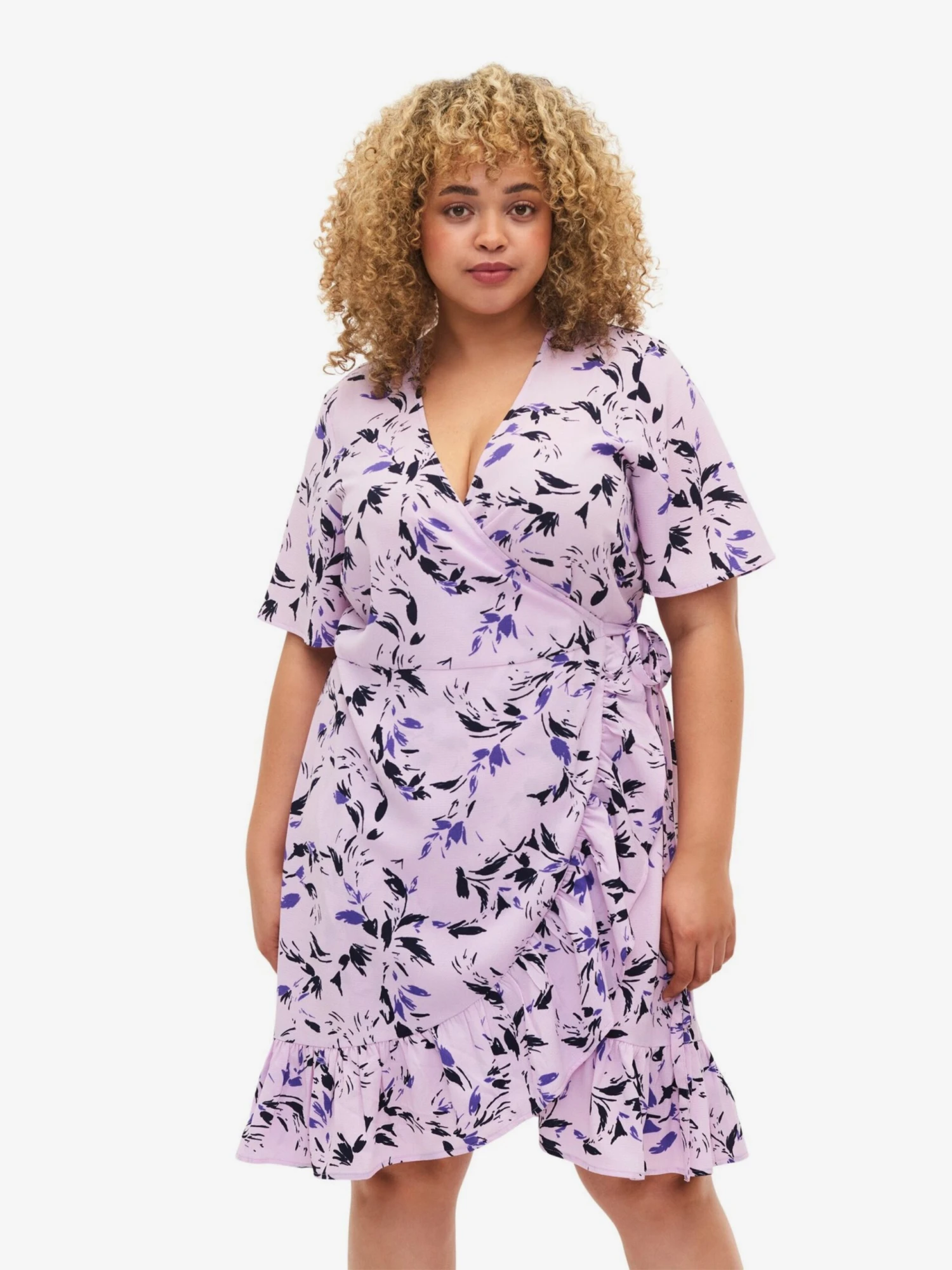 Zizzi Robes Fluides Robe-chemise CAANNI Femme Violet 5 Zizzi Robes Fluides Robe-chemise CAANNI Femme Violet – Image 3