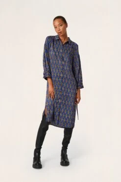 Soaked In Luxury Robes Fluides Robe-chemise Cleo Femme Bleu -Joli Mode Soldes Magasin c63a45feeba12f3da4d2a37581553bfb