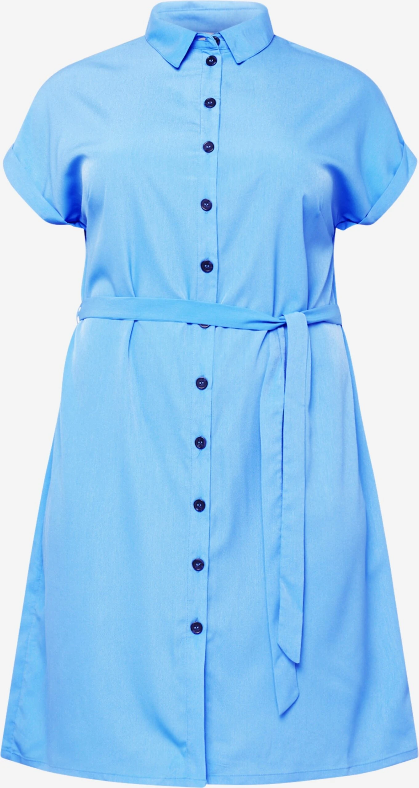 ONLY CARMAKOMA Robes Fluides Robe-chemise DIEGA Femme Bleu Clair 3 ONLY CARMAKOMA Robes Fluides Robe-chemise DIEGA Femme Bleu Clair