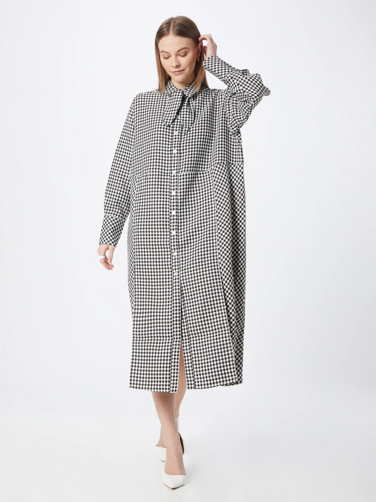 Robes Fluides Robe-chemise Claudia Femme Noir 5 Robes Fluides Robe-chemise Claudia Femme Noir – Image 3