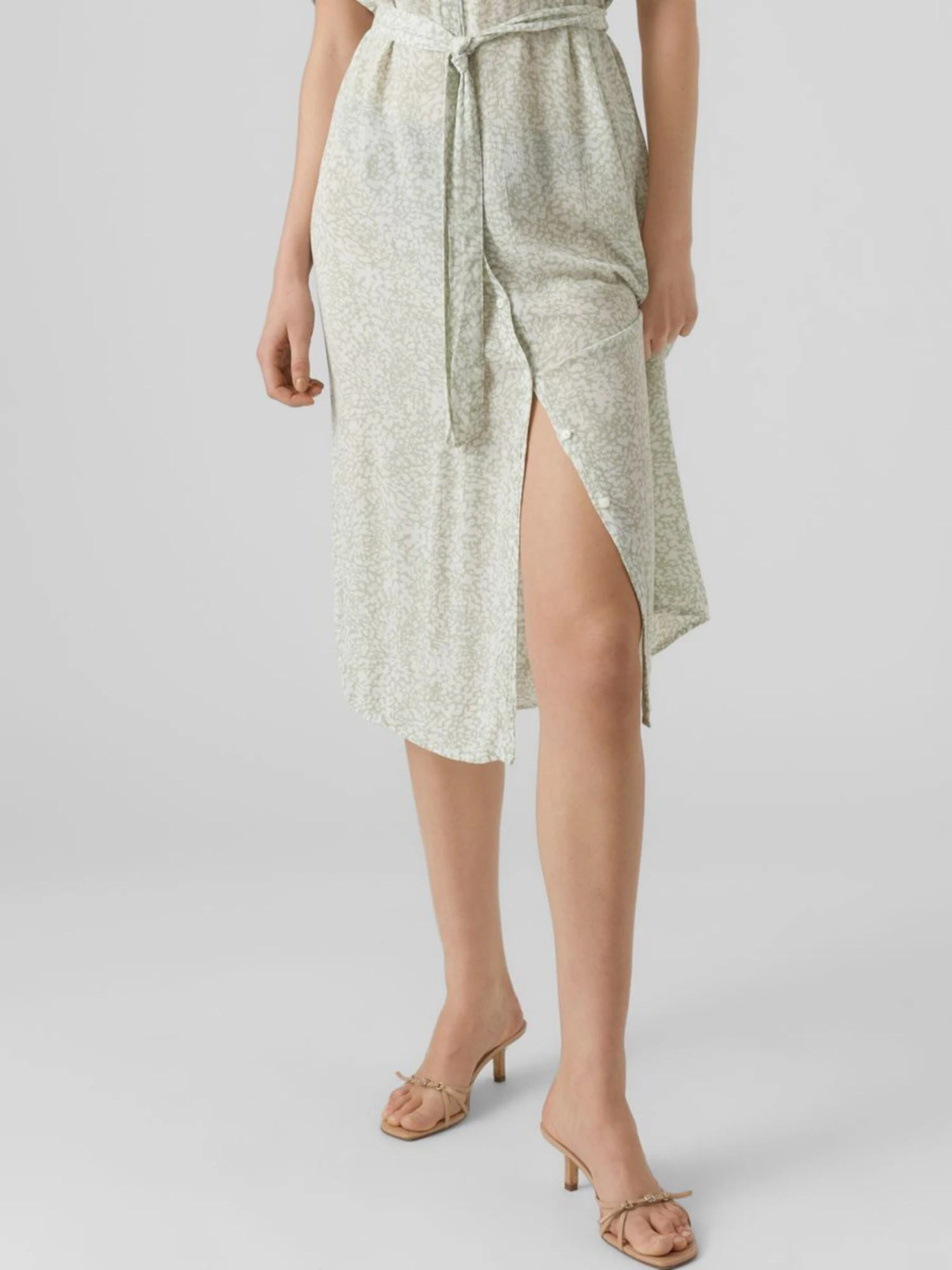 Vero Moda Robes Fluides Robe-chemise Menny Femme Kaki 7 Vero Moda Robes Fluides Robe-chemise Menny Femme Kaki – Image 5