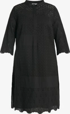 Ulla Popken Robes Fluides Robe-chemise 804728 Femme Noir