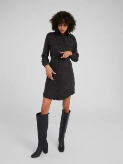 EDITED Robes Fluides Robe-chemise Farha Femme Noir 11 EDITED Robes Fluides Robe-chemise Farha Femme Noir -Joli Mode Soldes Magasin d05204b0ee87ff166d4ff46622809859