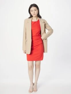 Kaffe Robes Fourreaux Robe Fourreau India Femme Rouge Feu -Joli Mode Soldes Magasin d19ccb8072124fff4eaff389a438ee39