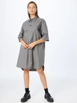 G-Star Raw Robes Fluides Robe-chemise Femme Gris Chiné -Joli Mode Soldes Magasin d70593080d2d242773705e30d473d8a6