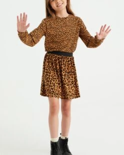 WE FASHION Robes Robe Enfants Marron -Joli Mode Soldes Magasin e006a1ed47542e27874040c13c0c83f9