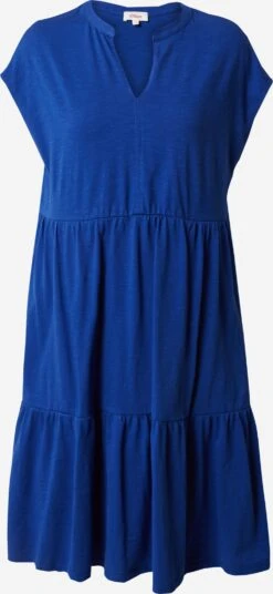 S.Oliver Robes Fluides Robe-chemise Femme Bleu Roi