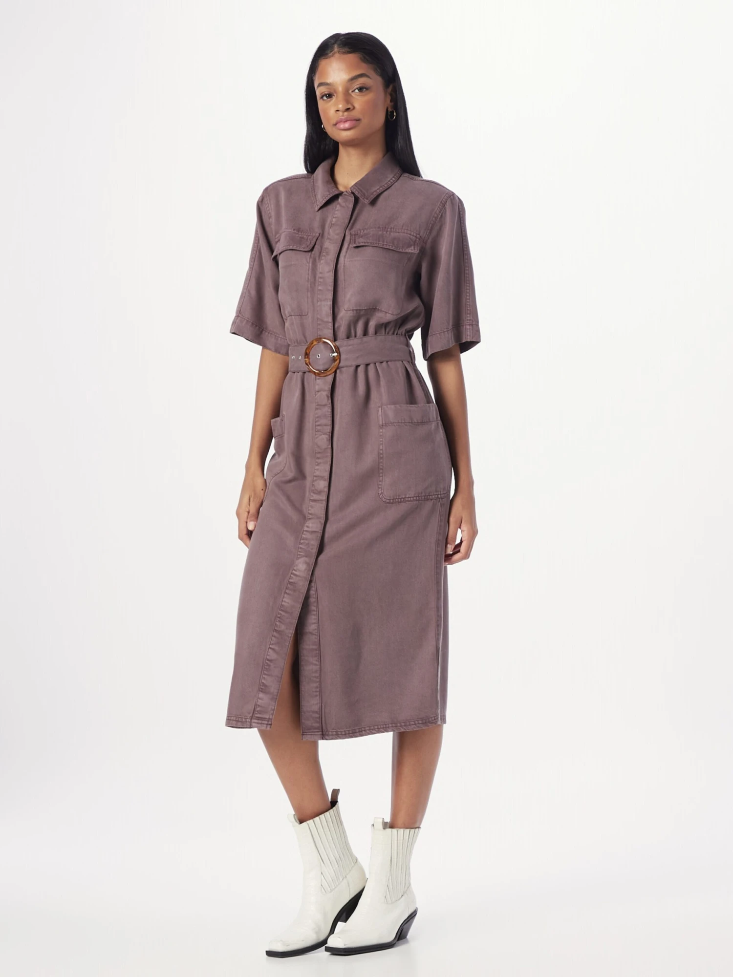 RIVER ISLAND Robes Fluides Robe-chemise Femme Moka 5 RIVER ISLAND Robes Fluides Robe-chemise Femme Moka – Image 3