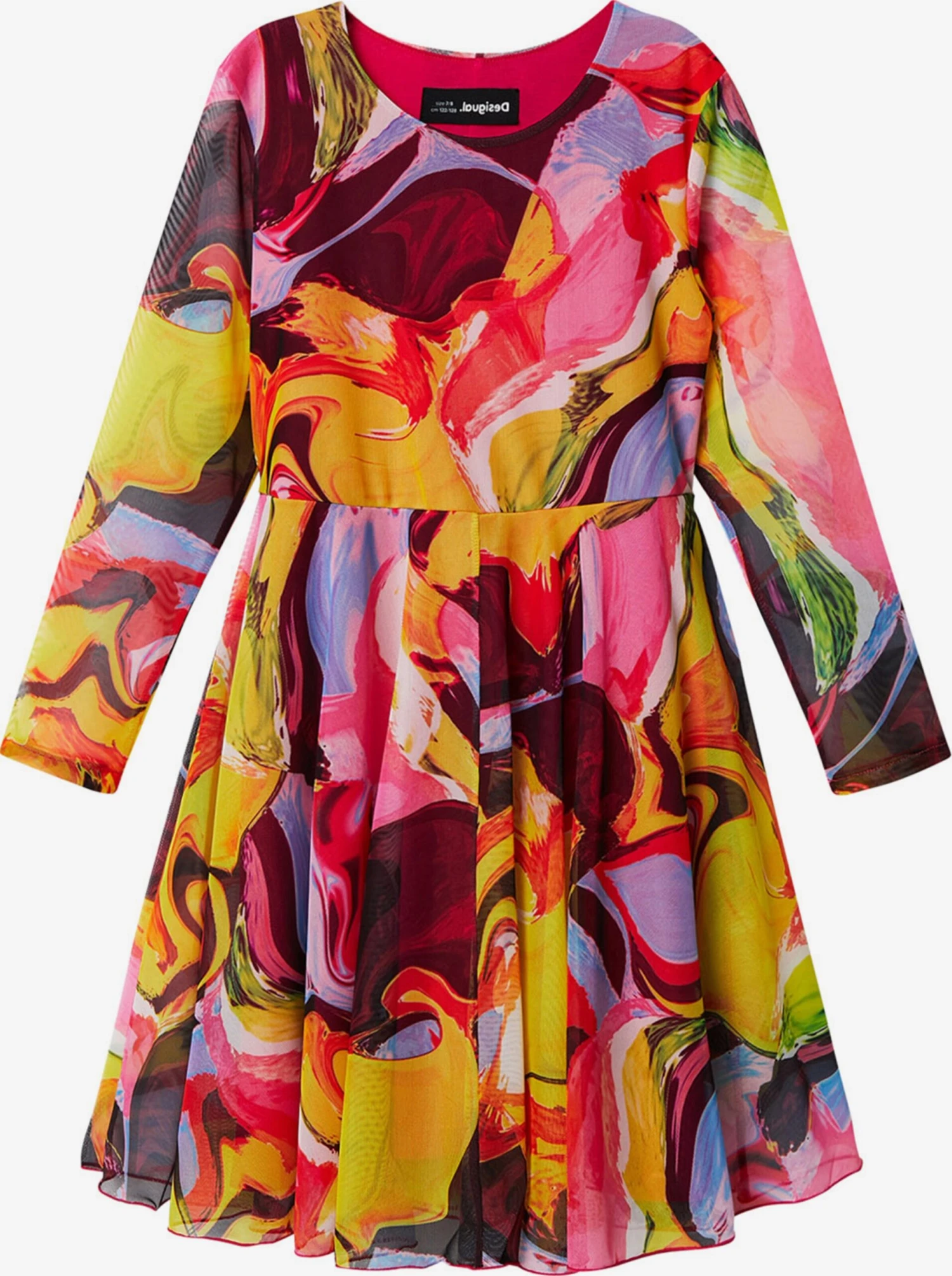 Desigual Robes Robe Aguayo Enfants Fuchsia 3 Desigual Robes Robe Aguayo Enfants Fuchsia
