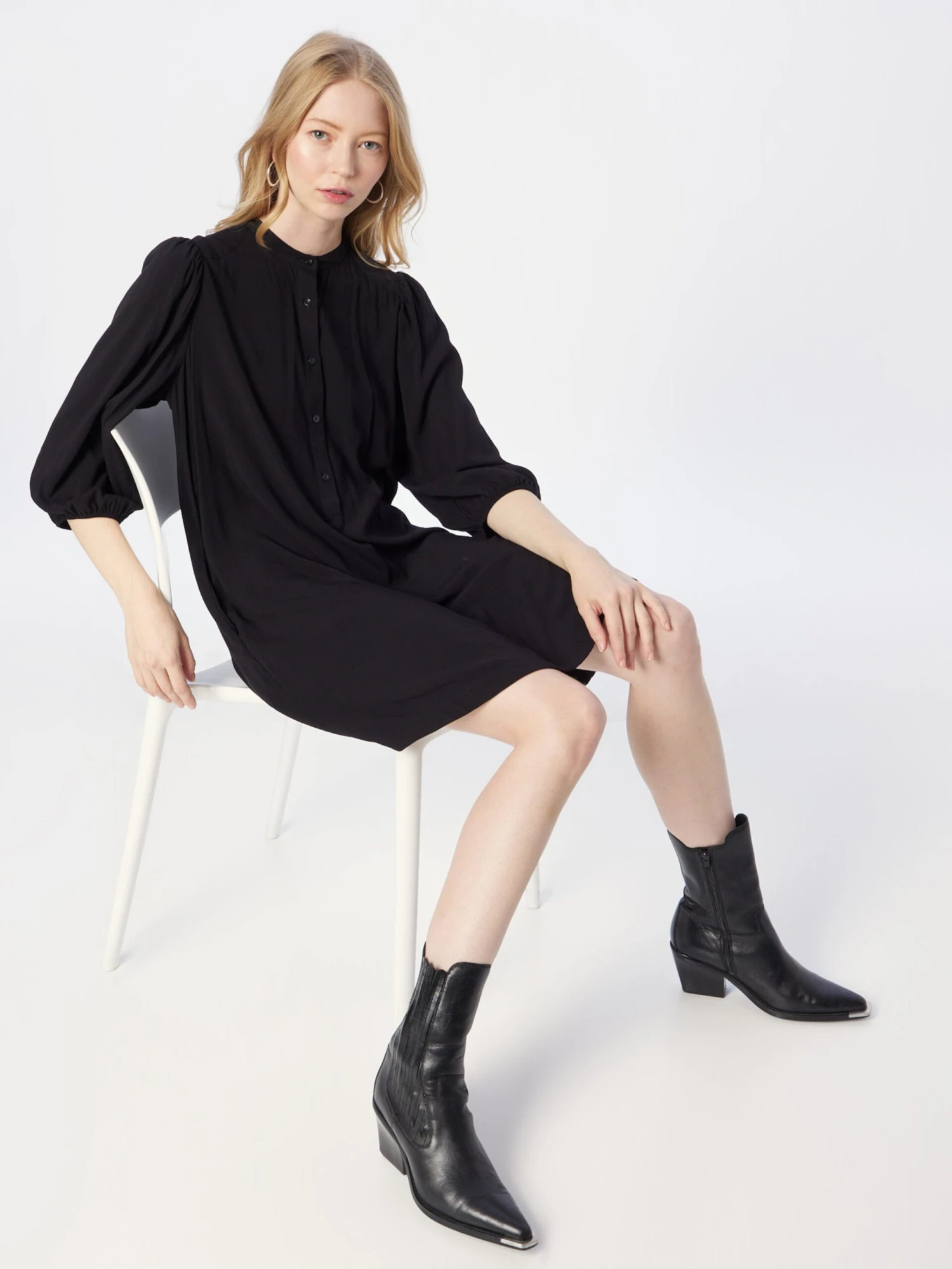 Soft Rebels Robes Fluides Robe-chemise Ellie Femme Noir 5 Soft Rebels Robes Fluides Robe-chemise Ellie Femme Noir – Image 3