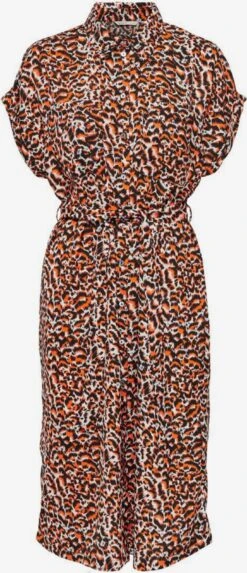ONLY Robes Fluides Robe-chemise Femme Orange / Noir
