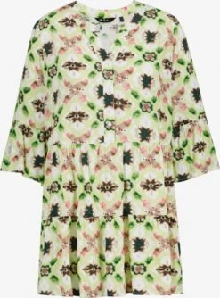 Ulla Popken Robes Fluides Robe-chemise Femme Citron Vert