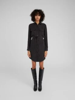 EDITED Robes Fluides Robe-chemise Farha Femme Noir 13 EDITED Robes Fluides Robe-chemise Farha Femme Noir -Joli Mode Soldes Magasin f95de3b0cefd0db9cd94d22f49ce2207