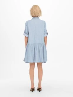 ONLY Robes Fluides Robe-chemise Chicago Femme Bleu -Joli Mode Soldes Magasin fe52ec0d2be1ff5f12aeb350618a3f57